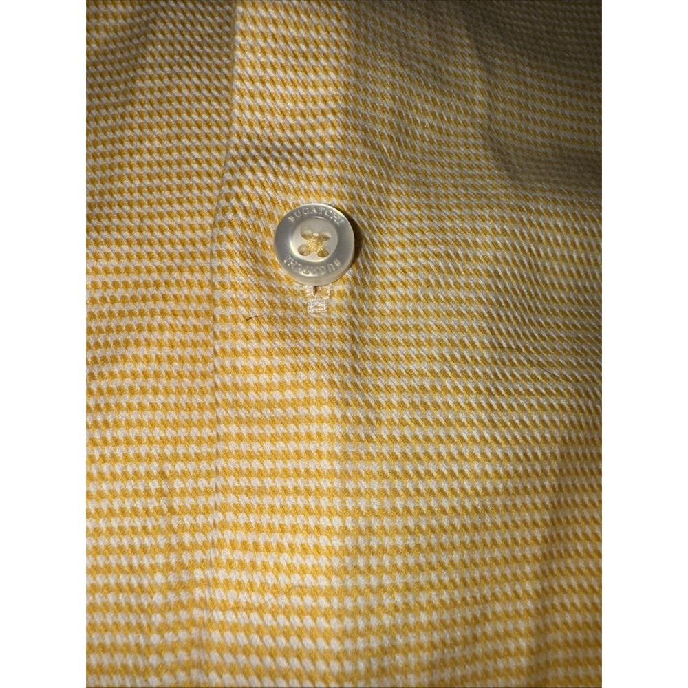 Bugatchi yellow long sleeve size 16 32–33 Men's Dress Shirt Spring Summer - Picture 4 of 7